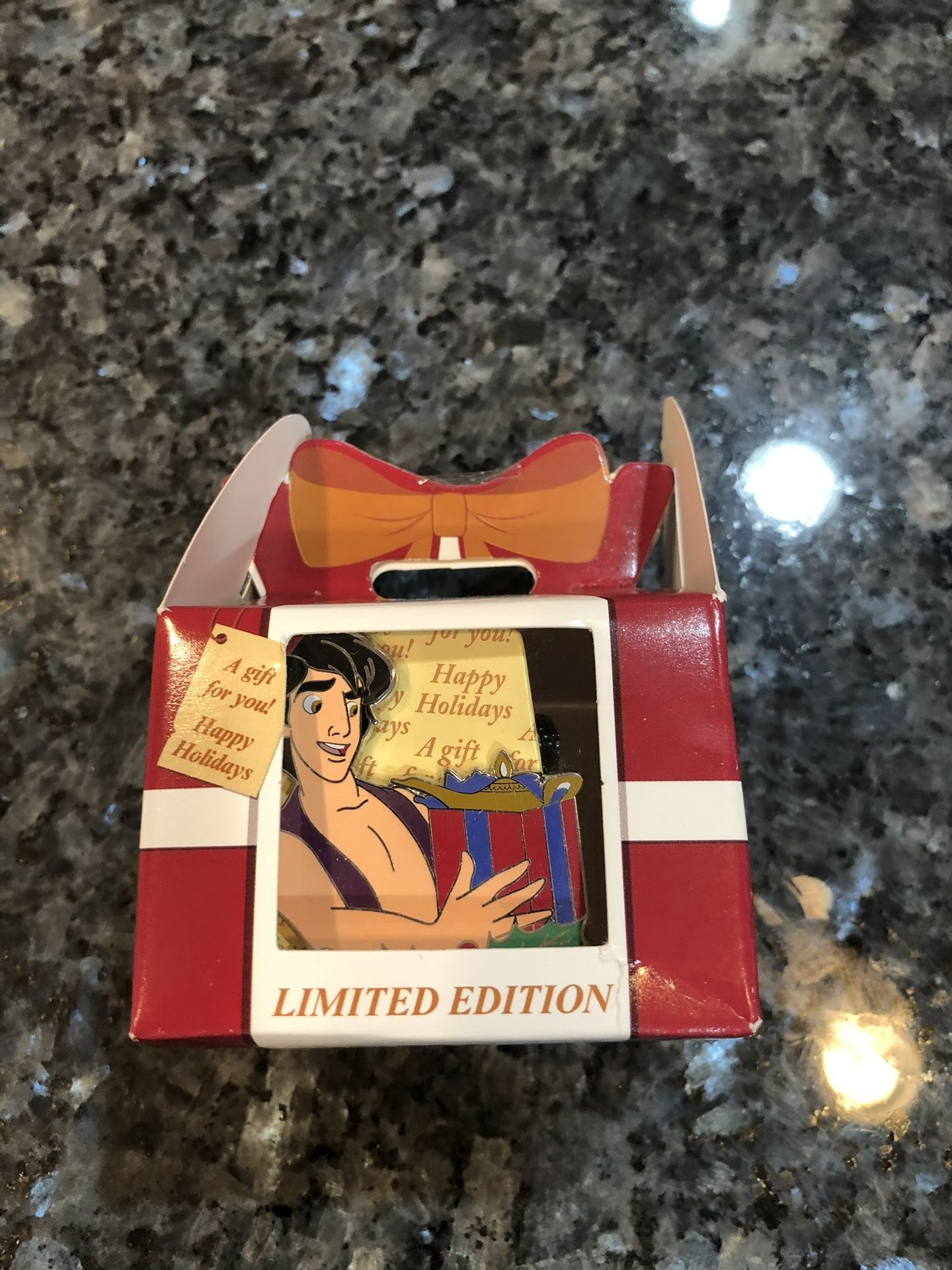 Lot of Two pins Disney Parks 2020 Limited Edition Christmas Present Pin Alladin Pin 1 Mystery Pin. 2 Pins In The Box. Brand New