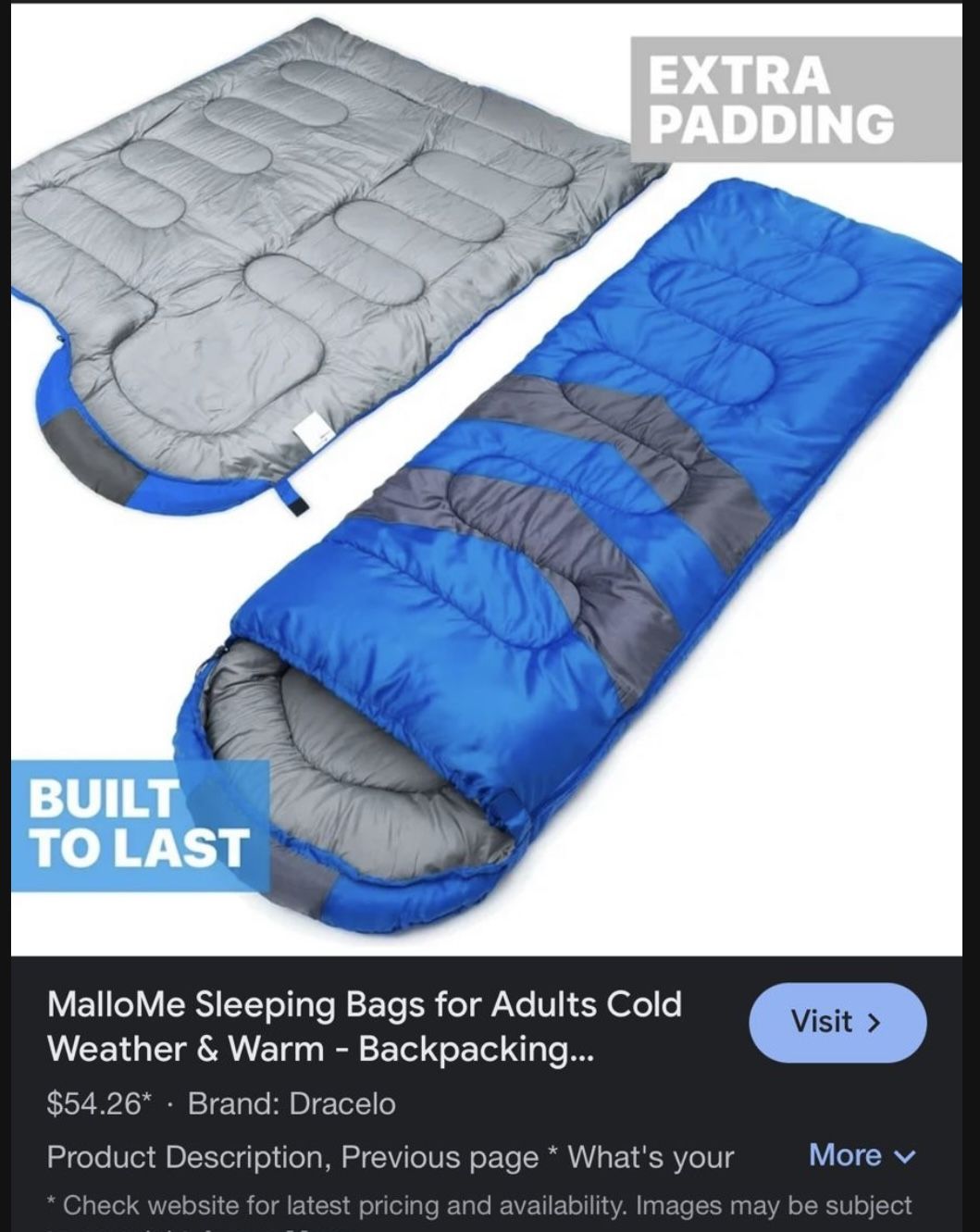 Sleeping Bag For Adults or Kids