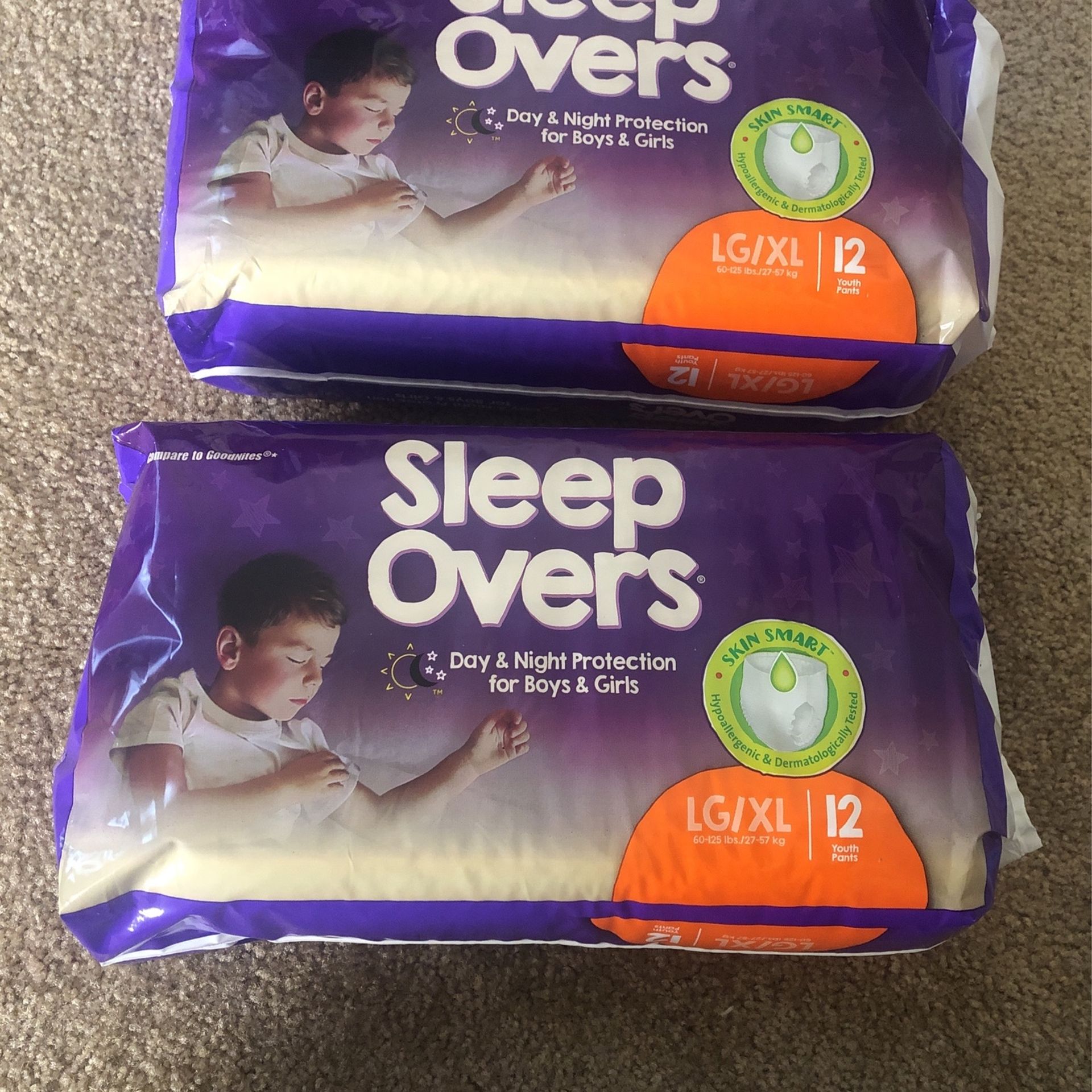 Sleepovers L-XL 60-125 Lbs Both For $15