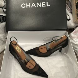 Chanel Pointed Mesh Heels