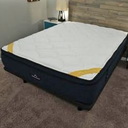Newer King DreamCloud 14" Hybrid Premier Rest Mattress and Platform Bed Frame