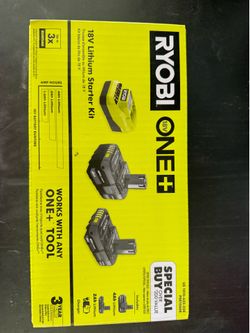 Ryobi 18V ONE+ Lithium Starter Kit (PSK106SB) — New in Box