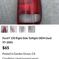 Ford F 150 Right Side Taillight OEM Used
