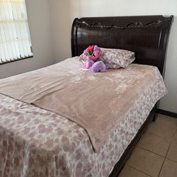 Queen Sleigh Bed Frame + Mattress Included - Good