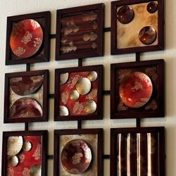 Modern Metal Wall Art – Abstract Geometric Panel Set