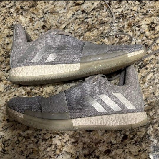 Adidas James Harden Vol 3 Voyager Grey Two Silver Metallic Rare SIZE 10 Used F36443