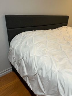 MOVING MUST SELL King Bed Frame Grey Fabric (No Mattress)