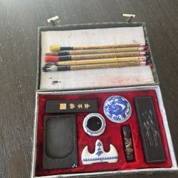Vintage Chinese Calligraphy Set