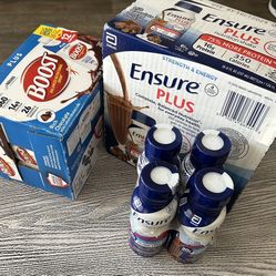Chocolate Ensure Plus & Boost Nutritional Drinks.  $20 For All 