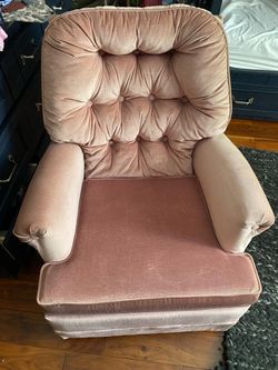 Pink Velvet Tufted vintage chair