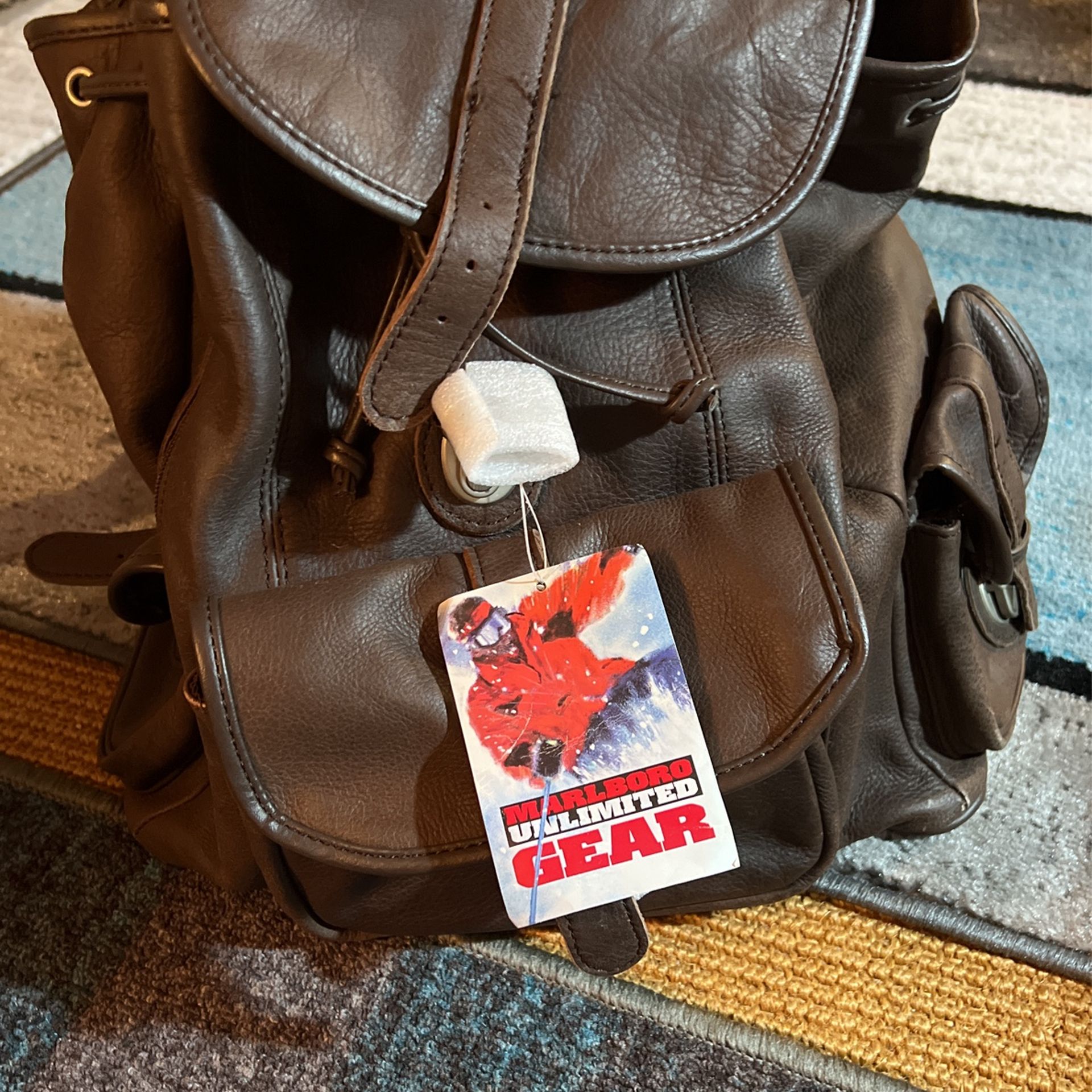 New Marlboro Unlimited Gear Brown Leather Back Pack