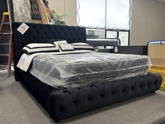 Black velvet Bed Frame 