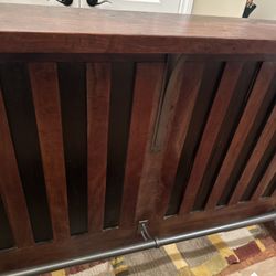 Kaisely Rustic Solid Wood Brown and Black Home Bar 