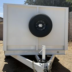Brand new 12ft Long Scissor Lift Hydraulic Dump Tráiler with Ramps 💎