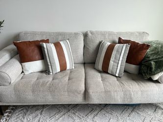 Decoration pillows accent decor - white, tan, neutral, leather, gray