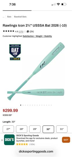 2026 Rawlings ICON USSSA bat