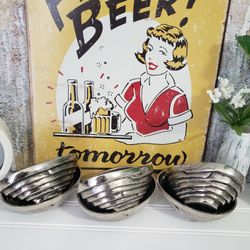 6 Silver Dessert Bowls 