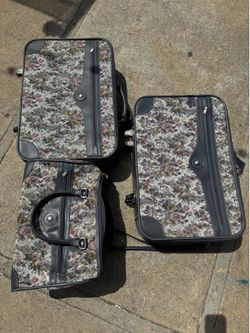 Vintage Palladio Luggage Softshell Suitcase with Floral Design