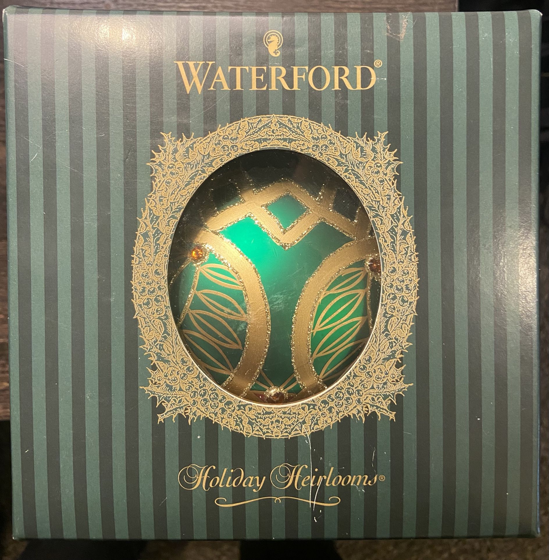 VTG  Waterford Holiday Heirlooms Nostalgic Collection Peacock Grande Ball