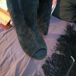 Shchek Suede Fringe Knee High Boots