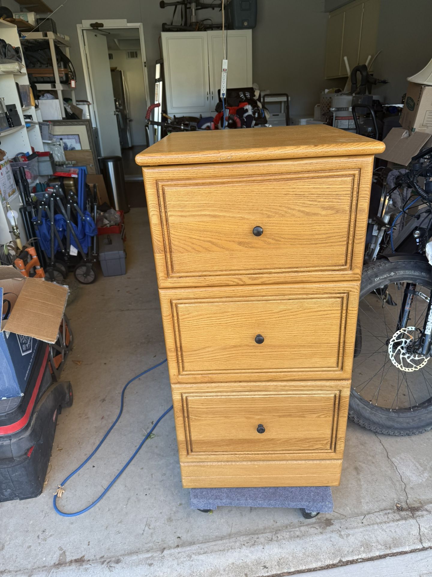 Solid Wood, Three Door File Cabinet