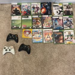 Xbox 360 Games Plus Controllers