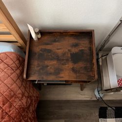 Small dark wood side table