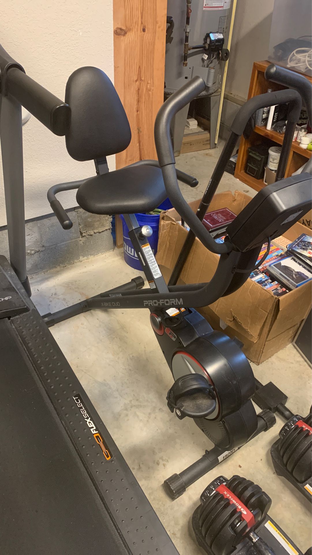 Pro Form duo and ifit adjustable small area stationary bike