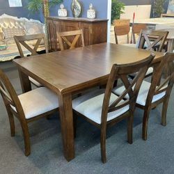 7-Piece Dining Table and Chair Set，$680