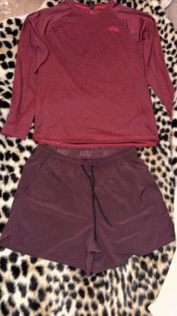 North face long sleeve Nike shorts
