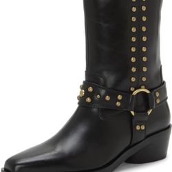 Vince Camuto Women's Roista Motorcycle Boot  Color: Black Size: 8.5  Origin Imported Sole material Faux Leather Shaft height Ankle Shaft circumference