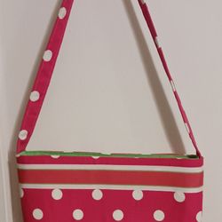 Pink And White Polka Dot Tote Bag