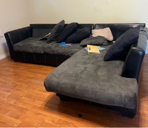Sectional sofa with faux leather
