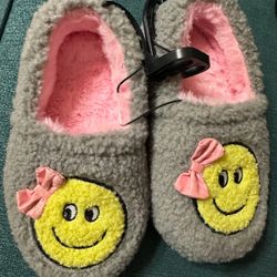 Happy Face Slippers Size 11/12 Toddler Girls