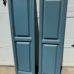 New One Set Of  Coastal Blue Vinyl Shutters 15”x 55”. Must Pickup