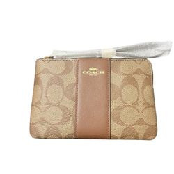 Coach New Signature Khaki Wristlet