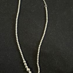 Sterling silver Beaded Necklace 