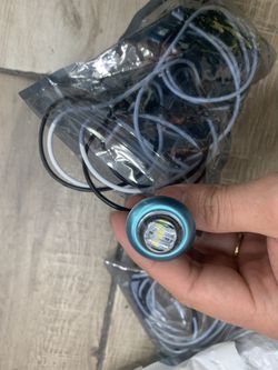 3/4 Inch Side Marker Light Small Round Blue Lens/Light with Rubber Waterproof Universal for Truck Trailer Boat RV Caravan 12V DC