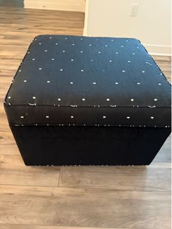 Large Rolling Fabric Ottoman Bench with wheels and large matching pillow
