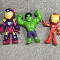 Marvel Spidey & Friends Ironman Hulk Ironheart lot of 3 figure 2.5-3” tall