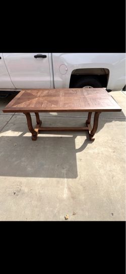 Wood dinningTable with Parquet Top