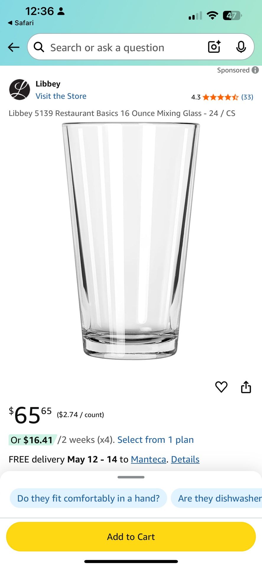 5139 resturant Glass Cups