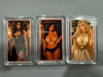 3 oz .999 Fine Copper Fantasy Art Round Set – Medusa, Pixie & Tavern Maiden – Adult Collectible