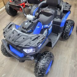 New 24v 4x4 Rubber Tires Leather Seat Electric Atv 4wheeler