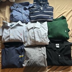 Men’s Size Large Shirt Bundle. Ralph Lauren and Lacoste