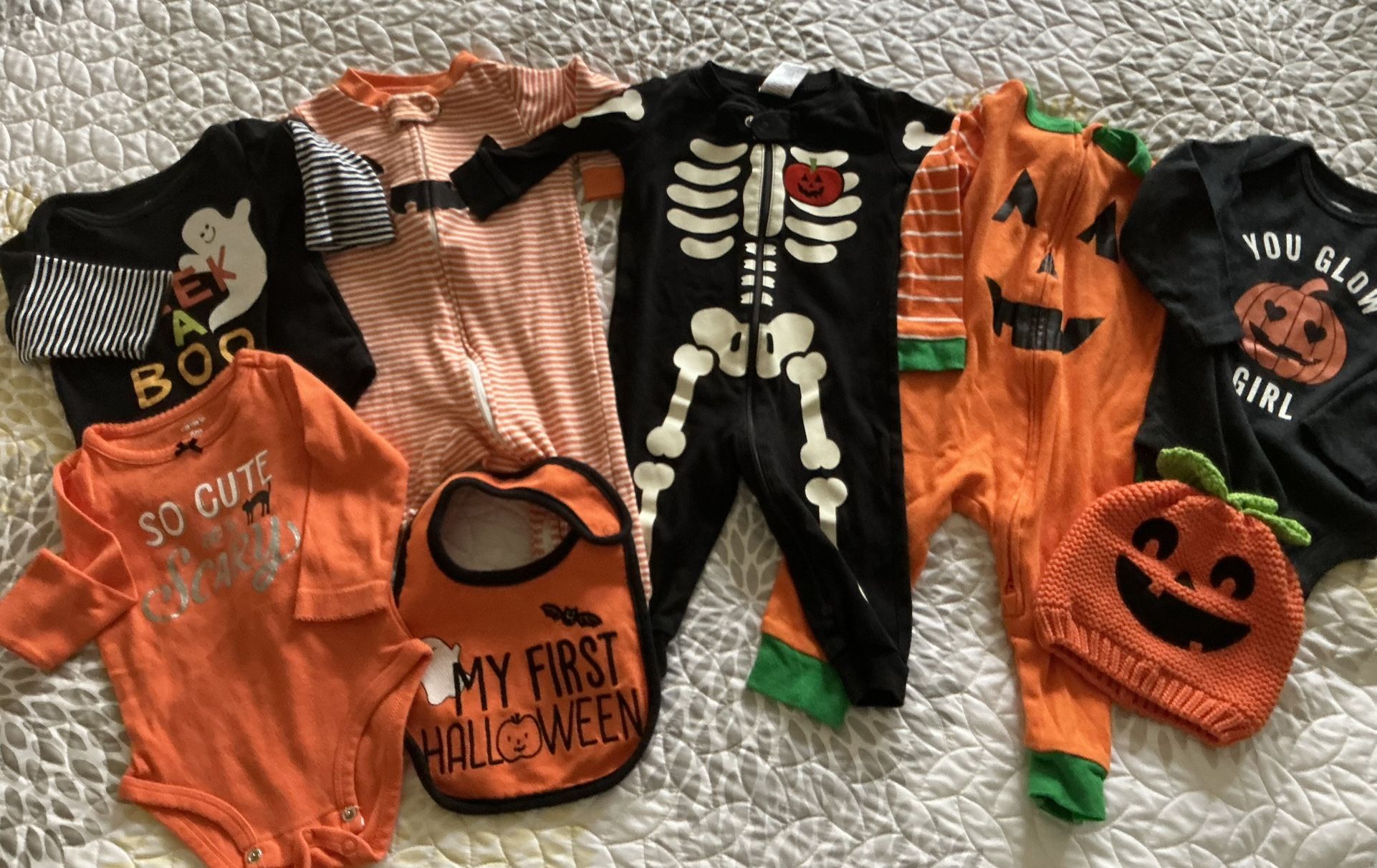 Size 6 Months Halloween Onesies Etc.