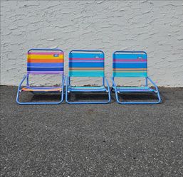 3-Piece Folding Beach Chairs Set