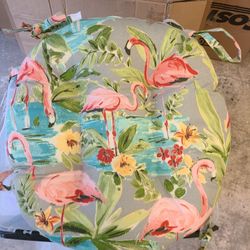 Bistro chair cushions-tropical/flamingo