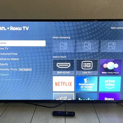 43” Onn Roku tv smart tv with legs and remote works excellent