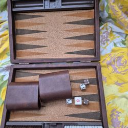 Complete Cork Backgammon Set. (Vintage)